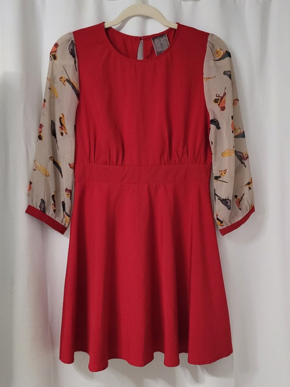 Moon Collection Fit&Fare A-Lined Mini Dress Bird Print Multicolor